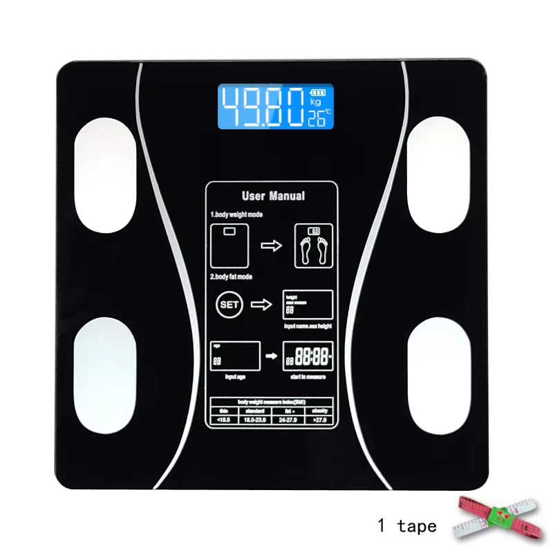 Smart Wireless Digital Body Fat Scale Bluetooth-Compatible Bathroom Weight Analyzer with Smartphone App for Body Composition