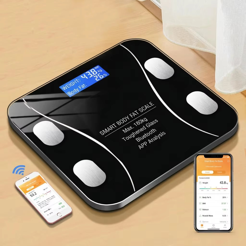 Smart Wireless Digital Body Fat Scale Bluetooth-Compatible Bathroom Weight Analyzer with Smartphone App for Body Composition